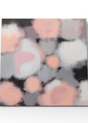 Абстрактная пастельная картина розовая персиковая серая черная...