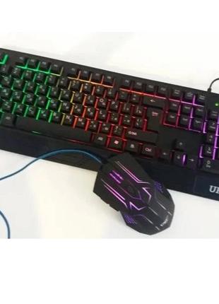 Комплект клавіатура та мишка для пк комп'ютера M-710, Клавіату...