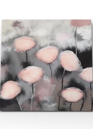 Нежная абстрактная пастельная картина с розовыми пудровыми цве...