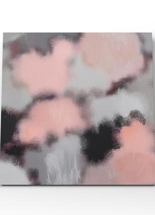 Абстрактная картина серая розовая черная