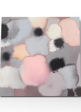 Абстрактная картина пастельные серые розовые персиковые пятна