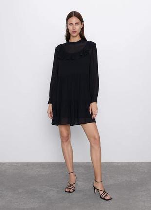 Шикарное черное платье zara /новая коллекция