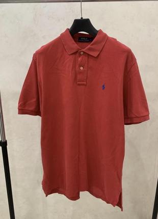 Поло футболка polo ralph lauren коралловая