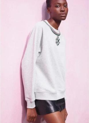 Свитшот giambattista valli x h&m sweatshirt with rhinestones