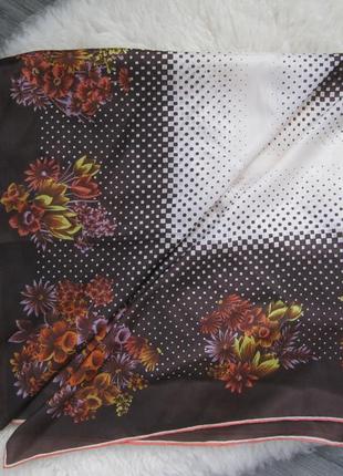 Легкий платок натуральный шелк, ручной шов