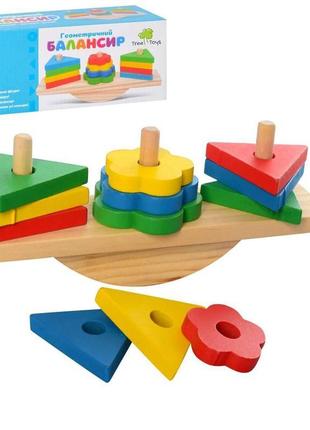 Деревянная игрушка пирамидка балансир limo toy md2317