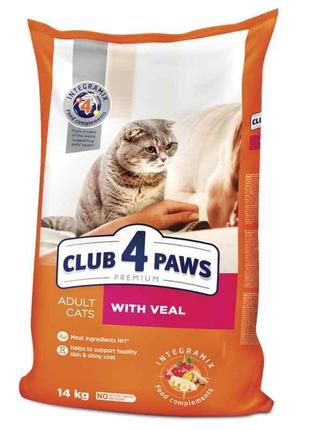 Club 4 Paws (Клуб 4 Лапы) Premium Adult Cat Veal сухой корм с ...