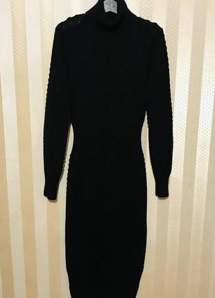 Плаття-светр по фігурі довжини міді з високим горлом від na-kd