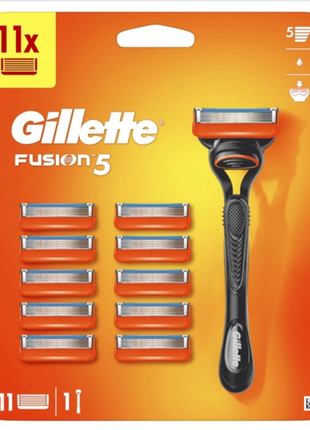 Станок для гоління чоловічий (Бритва) Gillette Fusion і 11 касет