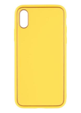 Чехол для iPhone X для iPhone Xs Leather Gold with Frame witho...