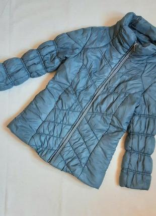 Куртка пальто zara запалення стьобана сіро-блакитна на 4-5 років 