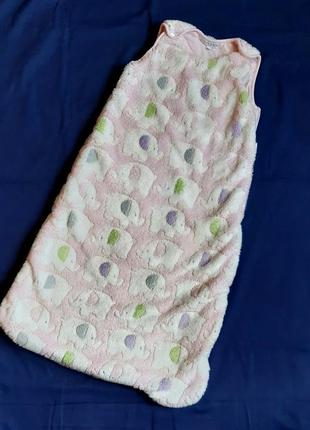 Спальный мешок nursery time  слоники на розовом на 1,5-3 года