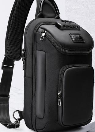 Однолямочный рюкзак сумка Mackros G5043 с кодовым замком городско