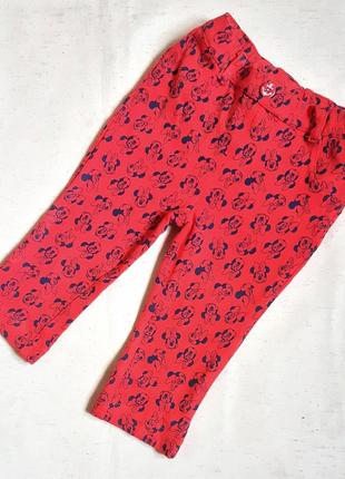 Штаны disney красные штанишки минни маус на 9 месяцев (74см)