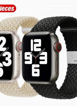 Тканевый ремешок для Apple Watch 38/40/41 мм (белый/черный)