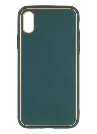 Чехол для iPhone X для iPhone Xs Leather Gold with Frame witho...