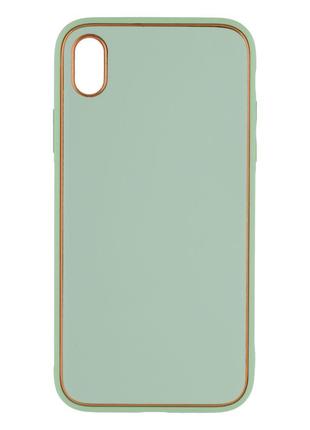Чехол Leather Gold with Frame without Logo для iPhone Xr Цвет ...
