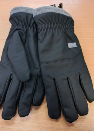 Якісні зимові чоловічі рукавички (чорні) сенсорні
