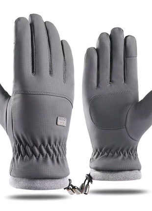 Теплі зимові рукавички (колір -сірий) сенсорні