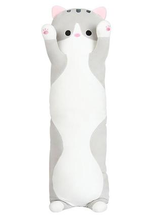 Мягкая игрушка-подушка длинный кот-обнимашка / плюшевая игрушк...