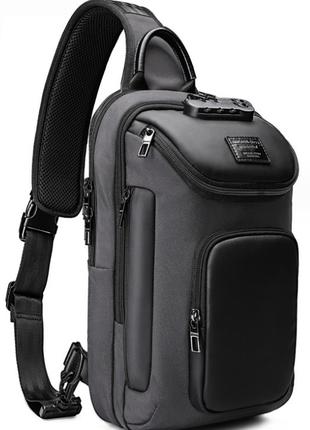 Однолямочный рюкзак сумка Mackros G5043 с кодовым замком город...