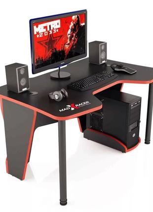 Стол геймерский (игровой) компьютерный 1200 мм чёрный с красным