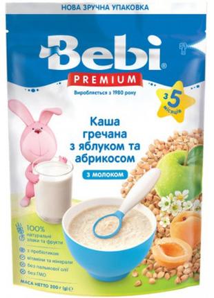 Детская каша Bebi Premium молочная гречневая с яблоком и абрик...