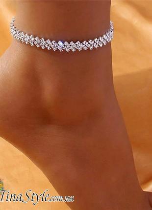 Браслет на ногу цвет серебро пляжные украшения Бохо стиль лодыжки