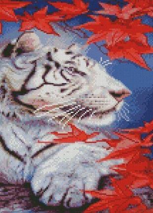 Алмазная мозаика "Белый тигр" 30х40 см