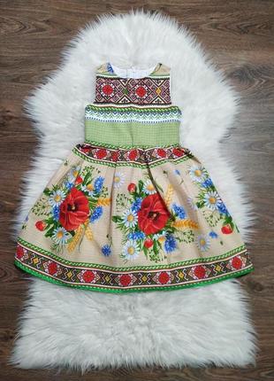 Новое, красочное, украинская платье, платье в маки для девочки...