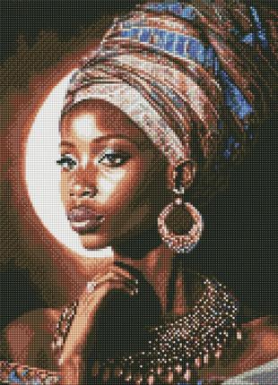 Алмазная мозаика Африканская красавица с голограммными стразам...