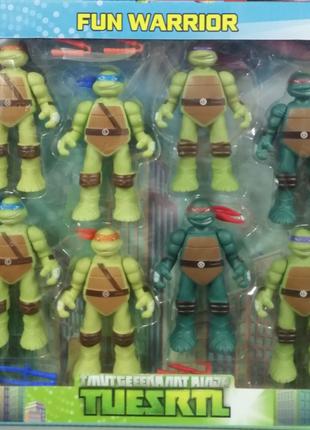 Набір фігурок черепашки-ниндзя 8шт зброя Ninja Turtles 10см