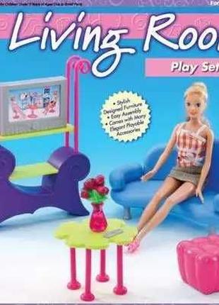 Дитяча іграшкова мебель Глорія Gloria для ляльок Барбі Вітальн...