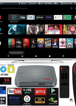 AX95 db 4/32GB 2.0 Ghz,64bit Android 9 UGOOS прошивка android TV