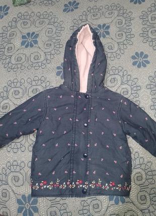 Куртка осенняя двусторонняя для девочки, 80 см