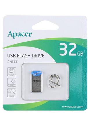 Флешка ЮСБ Apacer AH111 32Gb USB Flash Drive 2.0 Silver / Blue