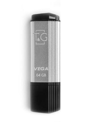Флешка ЮСБ T&G; Vega 121 USB Flash Drive 2.0 64 Гб Steel