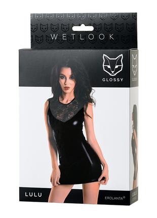 Плаття Glossy Lulu з матеріалу Wetlook, чорне