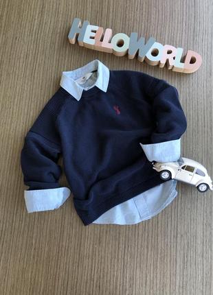 Комплект свитер и рубашка 110, элегантная одежда на мальчика 5...