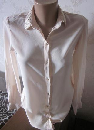 Шелковая рубашка-блуза zara размер s