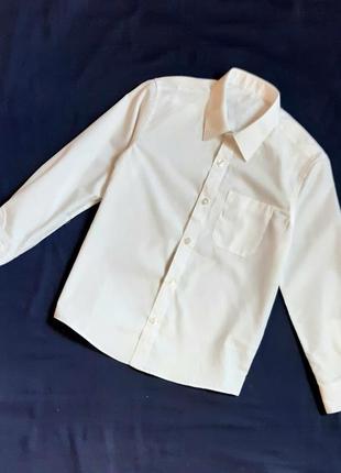 Рубашка st.bernard англия белая школьная на 7-8 лет (122-128см)