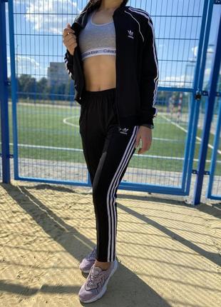 Спортивный жіночий костюм adidas кофта+штаны турецкая двунитка...
