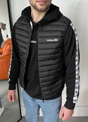 Жилетка мужская adidas черная весна\осень турция, безрукавка а...