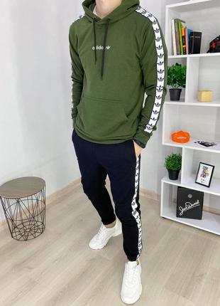 Спортивный костюм мужской adidas лампас весна\осень двухнитка,...