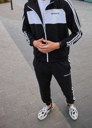 Спортивный костюм adidas кофта+штаны черный весна\осень турецк...