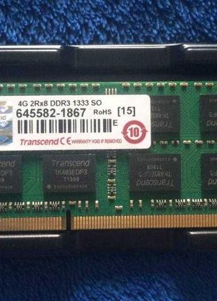 Оперативная память для ноутбуков Transcend SO-DIMM DDR3 1333 MHz