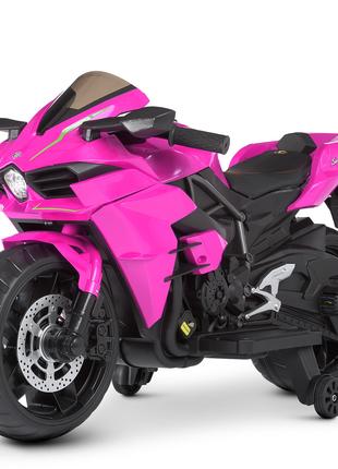 Детский электромотоцикл Kawasaki (розовой цвет)