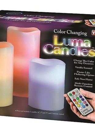 Ночник Luma Candles Color Changing комплект 3 свечи, Gp, Хорош...