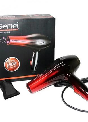 Фен профессиональный для сушки волос Gemei GM-1719 1800W, Gp, ...