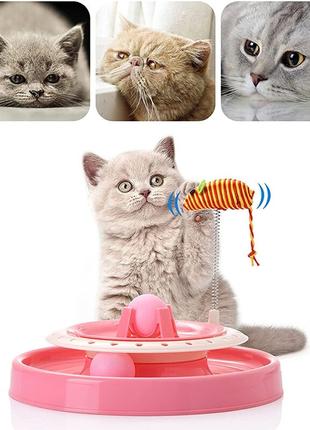 Іграшка для котиків Cat Scratch Pan з двома м'ячиками і мишкою...